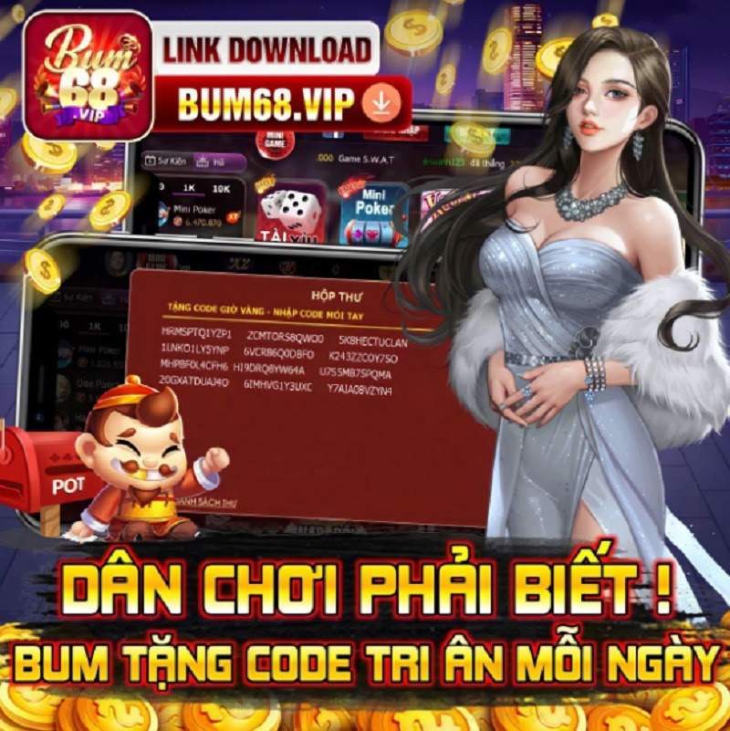 Giftcode Cổng game Bum68 Vip